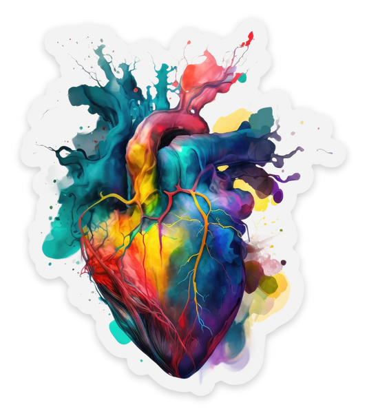 Watercolor Heart - Clear Sticker