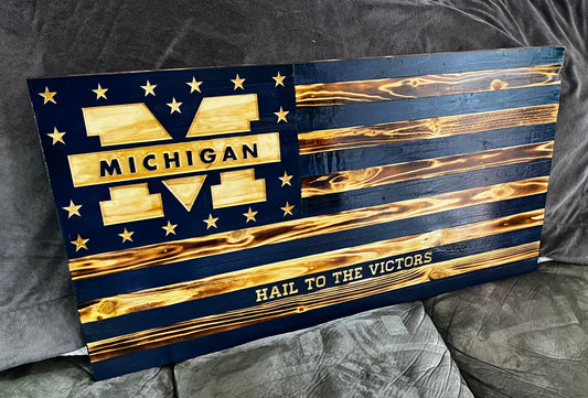 Hail to the Victors Wooden Flag 36x20