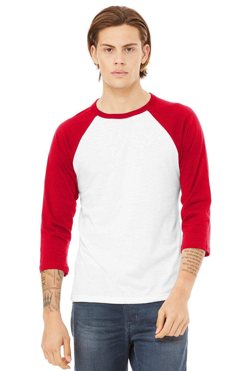 BELLA+CANVAS Unisex 3/4-Sleeve Baseball Tee. BC3200