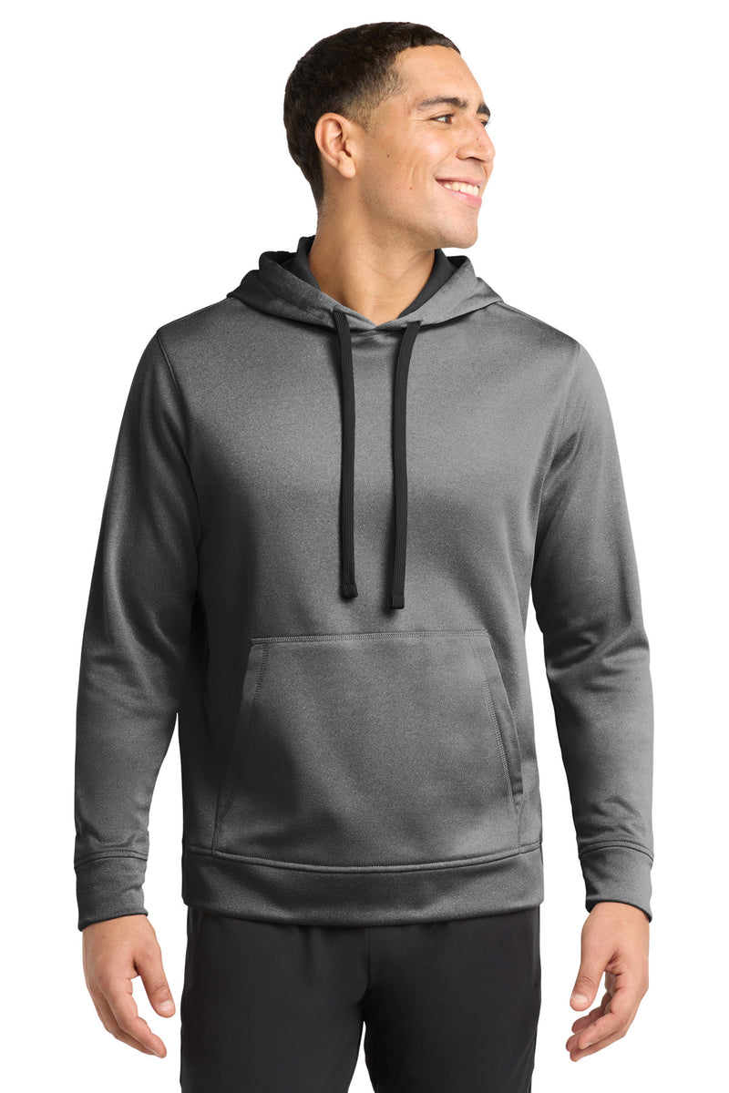 Sport-Tek PosiCharge Sport-Wick Heather Fleece Hooded Pullover. ST264