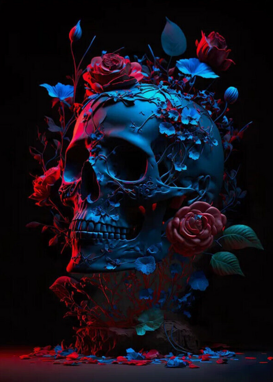 Flower Skull 2 - Holographic
