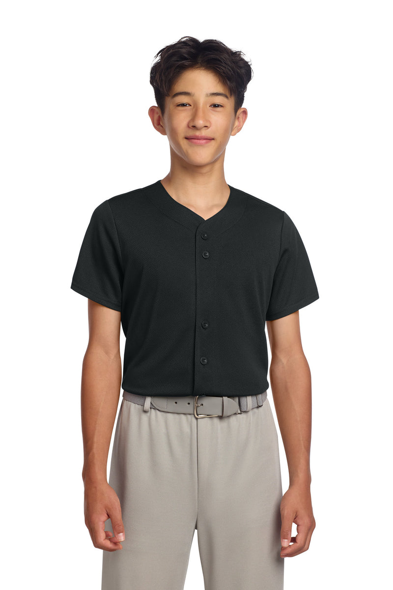 Sport-Tek Youth PosiCharge Tough Mesh Full-Button Jersey YST220
