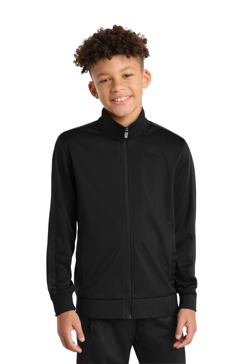 Sport-Tek Youth Tricot Sleeve Stripe Track Jacket. YST94