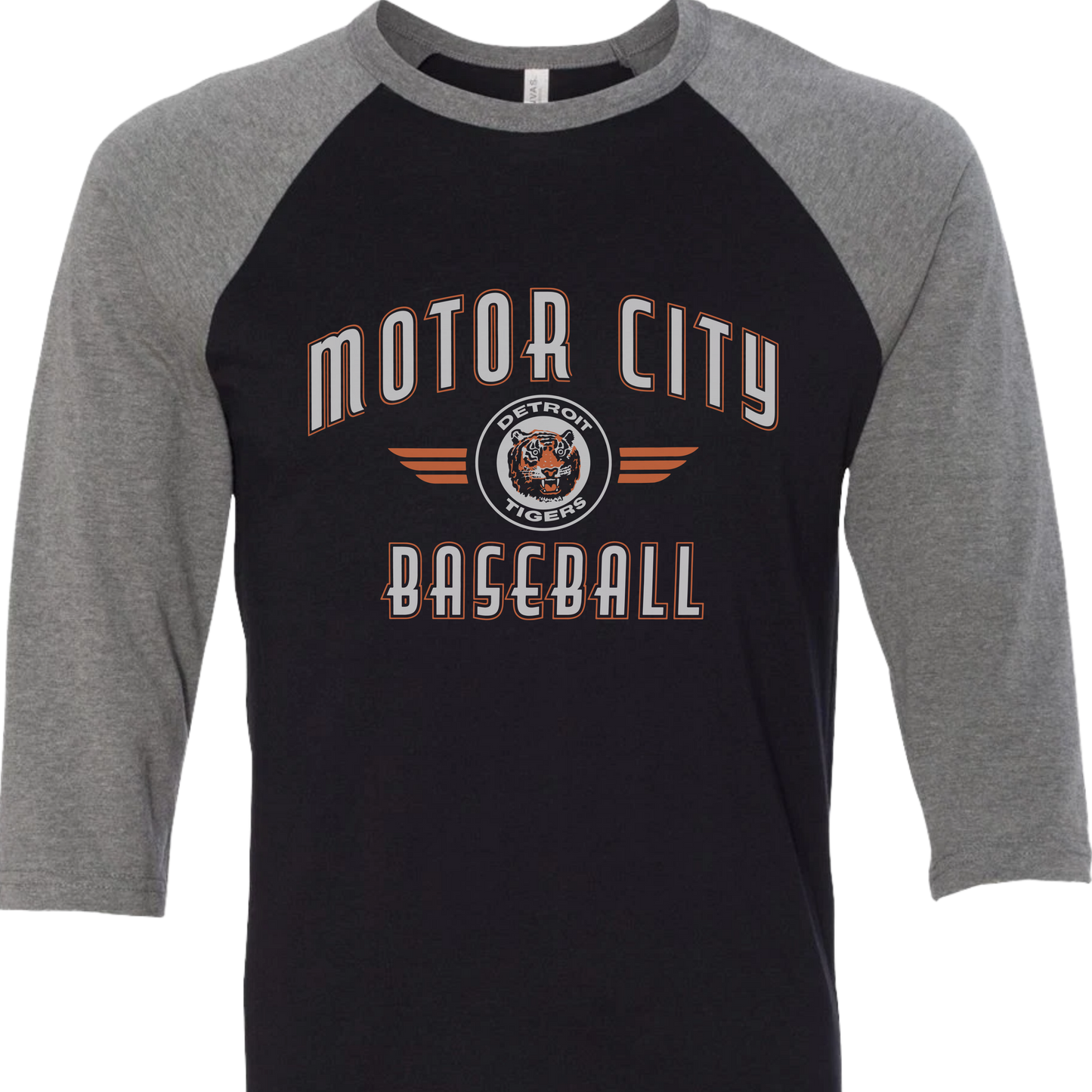 Motor City Baseball Tri-Blend 3/4-Sleeve Raglan T-Shirt