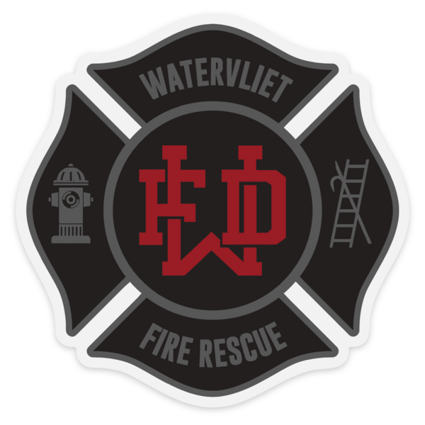 Watervliet FD Sticker - Black/Red