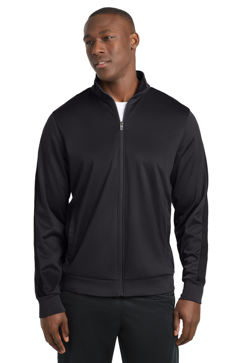Sport-Tek  Tricot Sleeve Stripe Track Jacket. JST94
