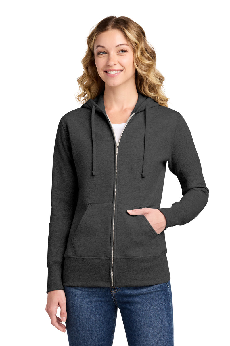 Port & Co Women's Core Fleece Full-Zip Hooded Sweatshirt. LPC78ZH