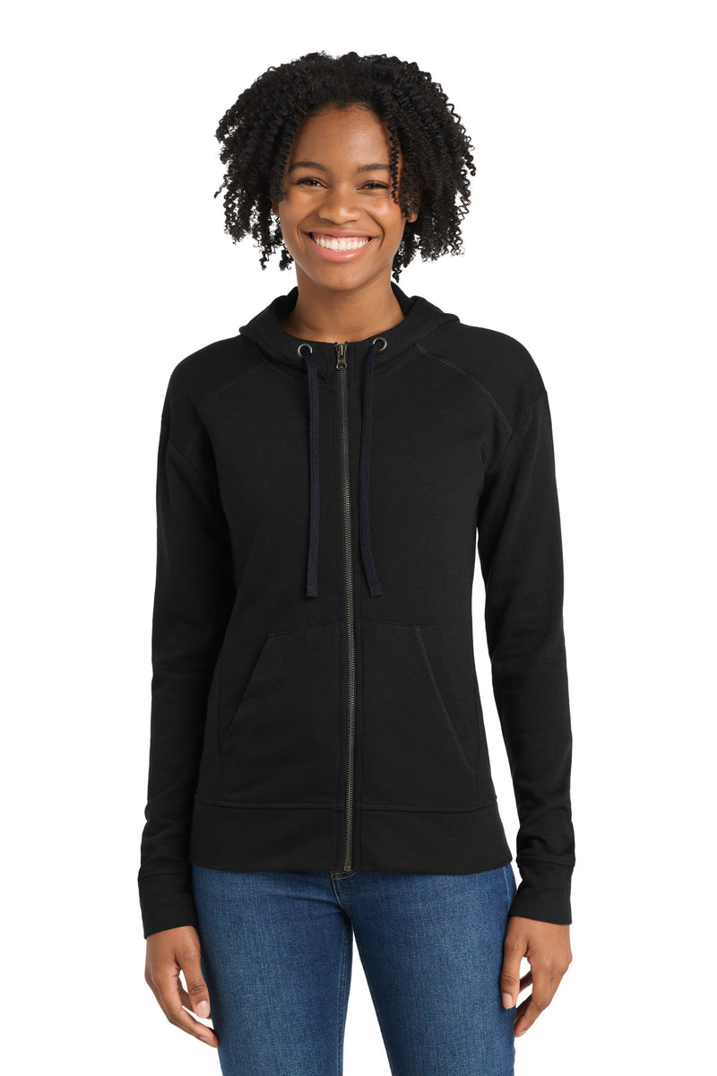 Sport-Tek  Women's PosiCharge  Tri-Blend Wicking Fleece Full-Zip Hooded Jacket LST293
