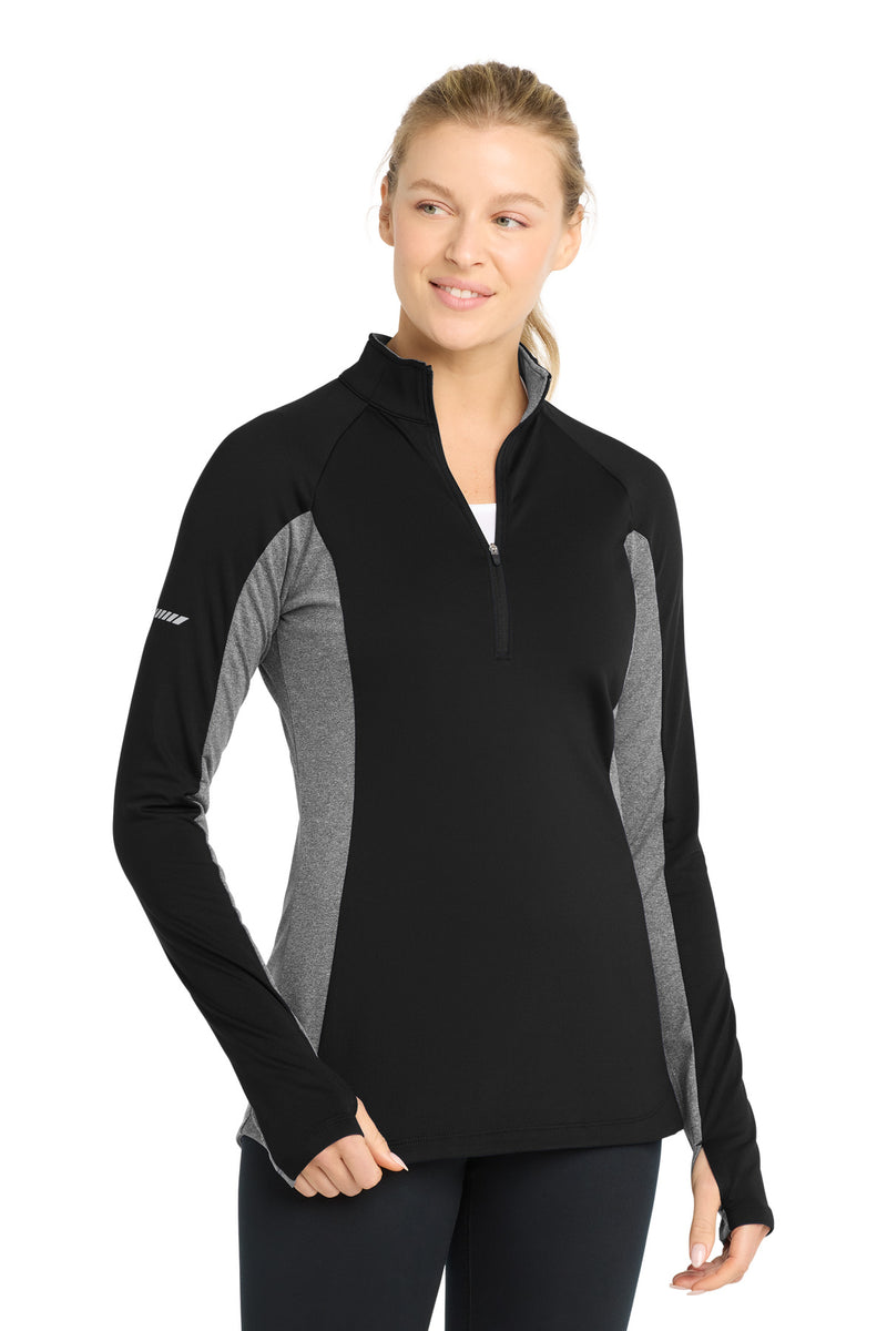 Sport-Tek Women's Sport-Wick Stretch Contrast 1/4-Zip Pullover. LST854