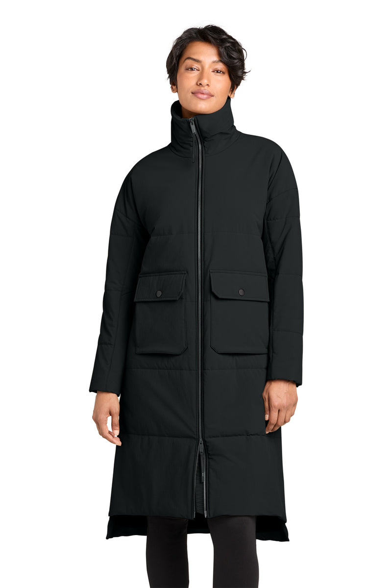 MiiR Women's Sashiko Stretch Puffy Long Jacket MRAW445