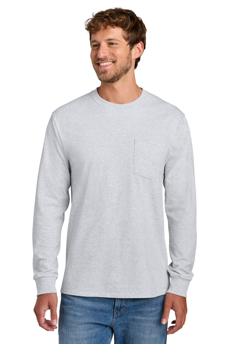 Port & Co Tall Long Sleeve Essential Pocket Tee. PC61LSPT