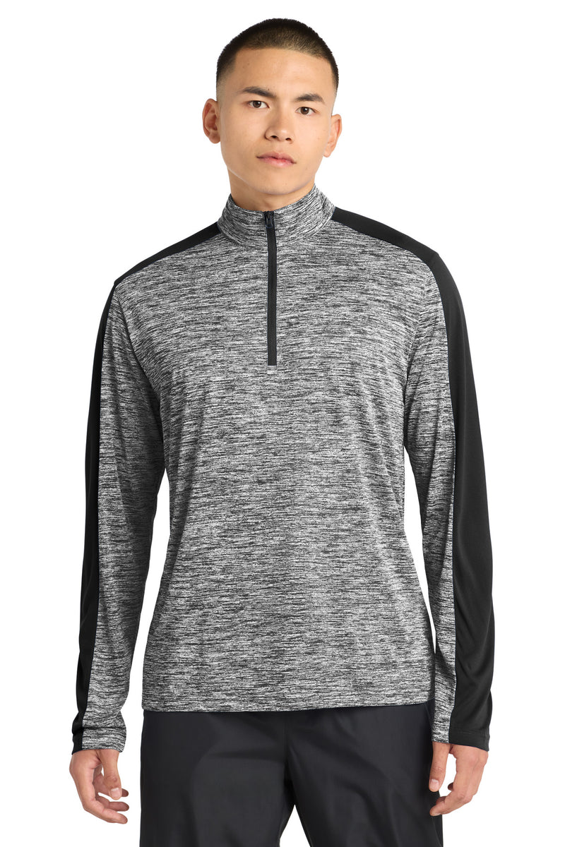 Sport-Tek PosiCharge Electric Heather Colorblock 1/4-Zip Pullover. ST397