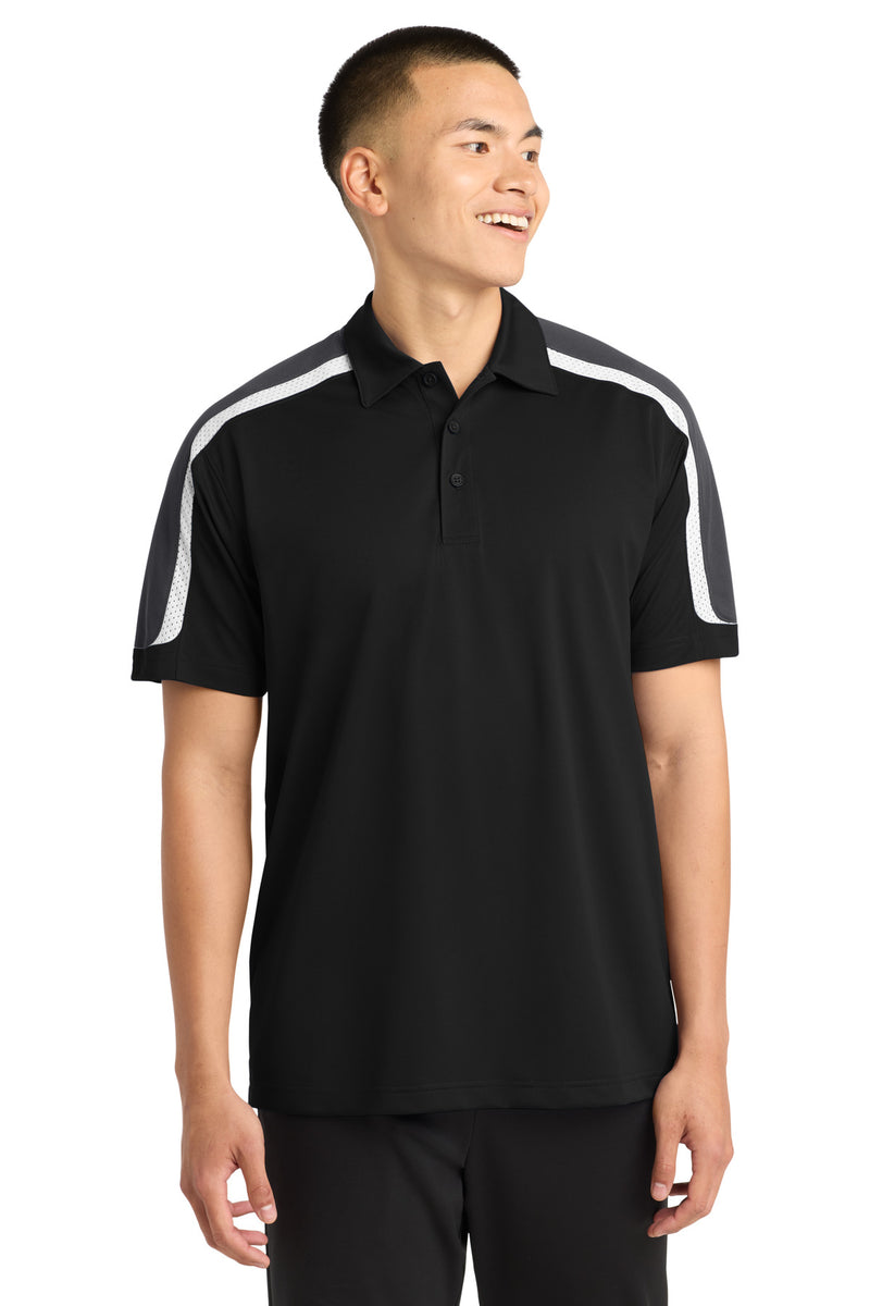 Sport-Tek Tricolor Shoulder Micropique Sport-Wick Polo. ST658