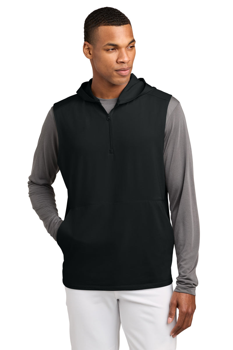 Sport-Tek Sport-Wick Stretch Sleeveless Hooded 1/4-Zip ST858