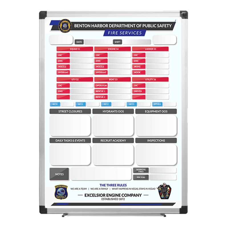 Custom Magnetic/Dry Erase Station Assignment Board