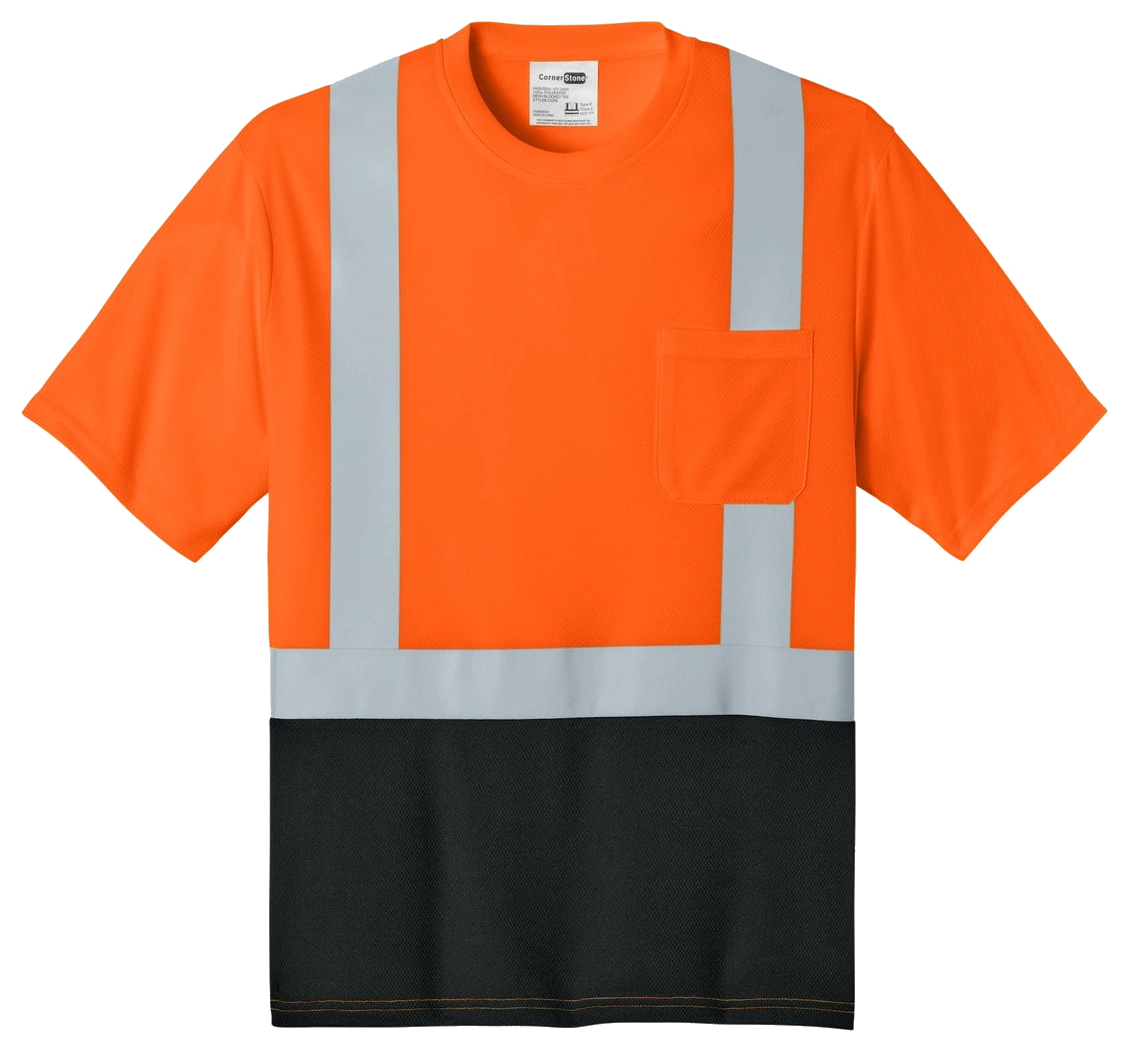 CornerStone ANSI 107 Class 2 Short Sleeve Mesh Blocked Tee CS205